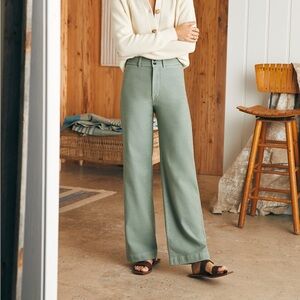 Faherty Stretch Terry Harbor Pant in Coastal Sage sz 32.